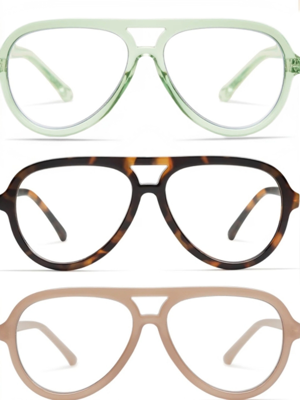 AMOMOMA Retro Aviator Reading Glasses 3-Pck Variety Strengths (+1., +1.5, +1.75)